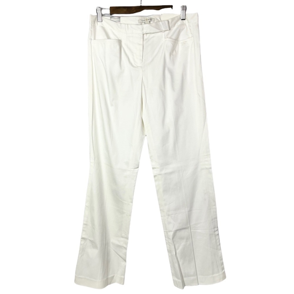 NEW Tommy Hilfiger White Janie Flat Front Bootcut Chino Pants 10